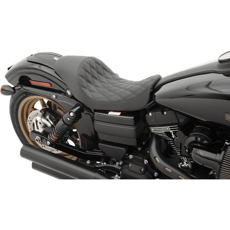 Drag Specialties 3/4 Solo Black Diamond Stitch Black für Dyna 06-17
