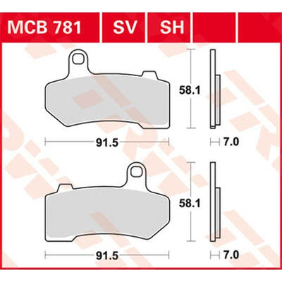 SH Series Sintermetall Bremsbeläge hinten MCB781SH