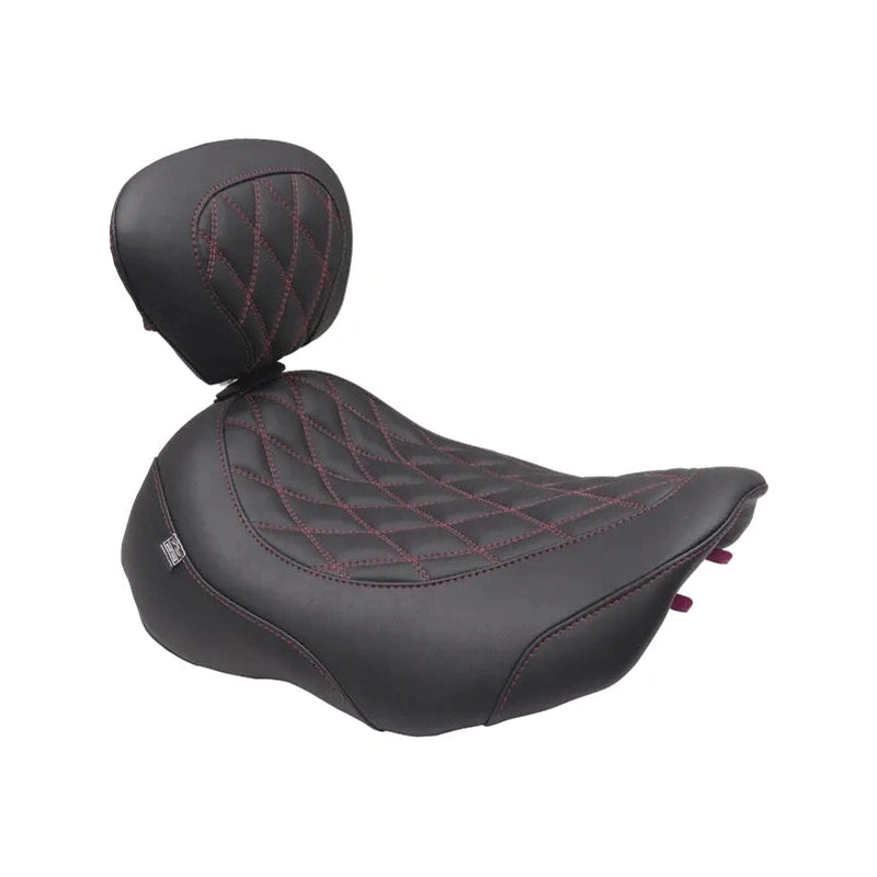 Wide Tripper Diamond Stitch Red Rückenlehne für Street Glide / Road Glide ab 24 Mustang