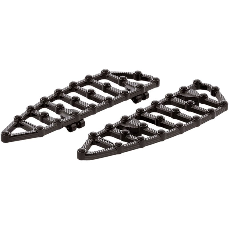 Arlen Ness MX Billet Trittbretter Schwarz Schwarz