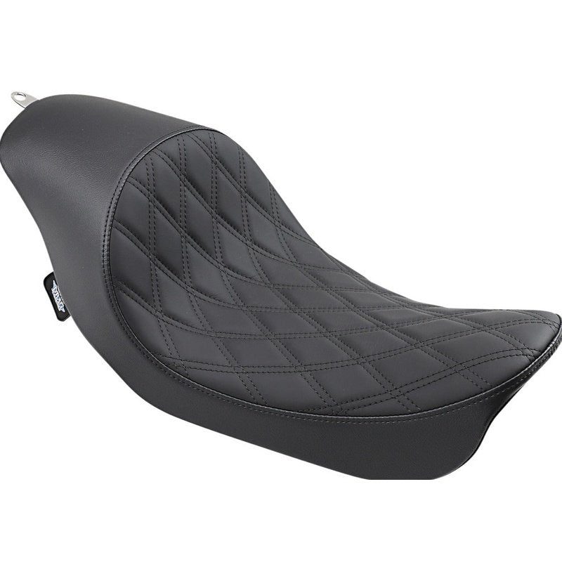 3/4 Solo Black Diamond Stitch Black Dyna 06-17 - ROCKABIKE CUSTOM